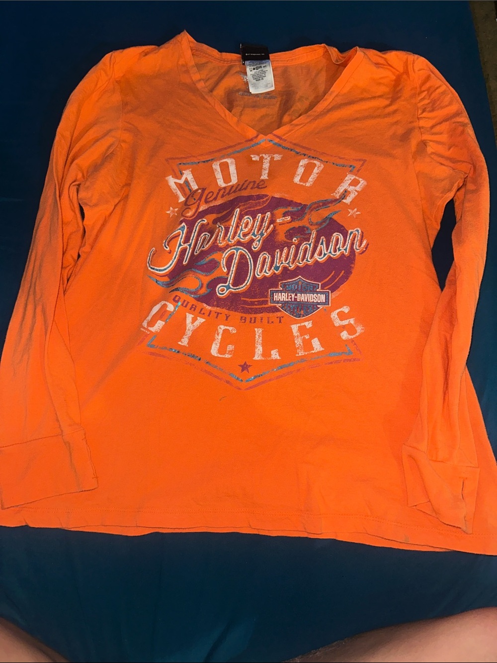Harley-Davidson Bright Orange Long Sleeve Logo Shirt